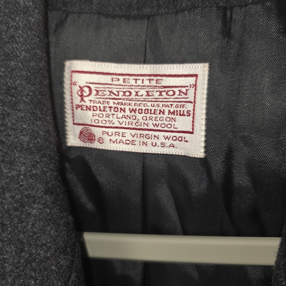 Women's Pendleton Gray One Button 100% Virgin Woo… - image 3
